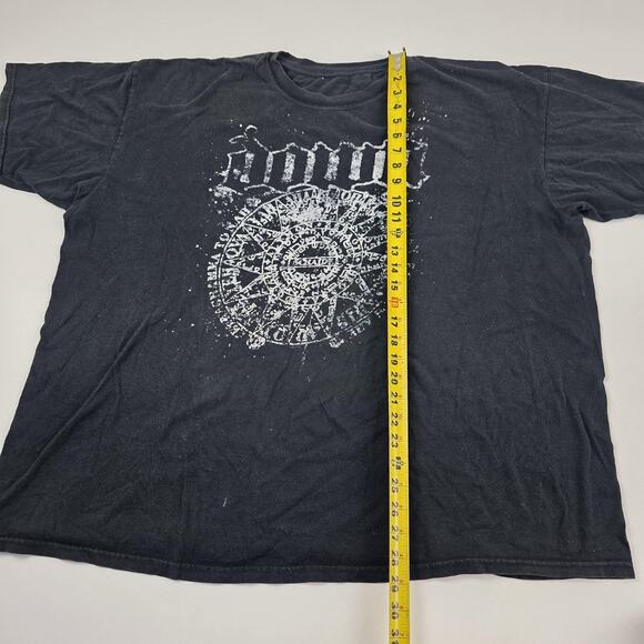 VTG Y2K Down Shirt Mens Black Metal Band Graphic Distressed Cracked Print - Picture 7 of 12